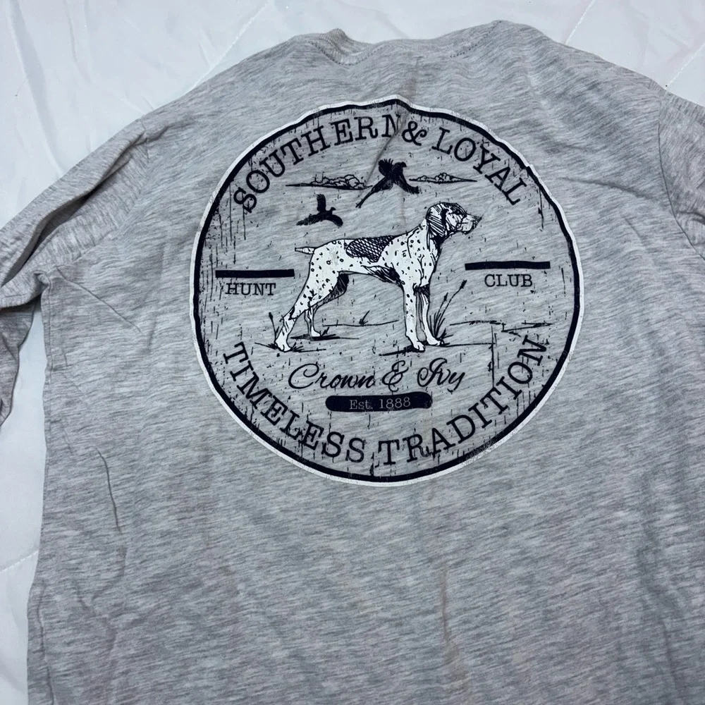 Crown & Ivy Kids Heather Gray Long Sleeve Tee Southern & Loyal Dog